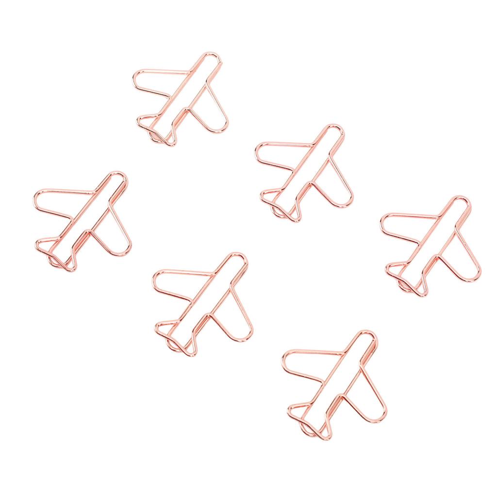 100Pcs Airplane Shaped Paper Clips Metal Lightweight Multipurpose Cute Shaped Paperclips Bookmarks