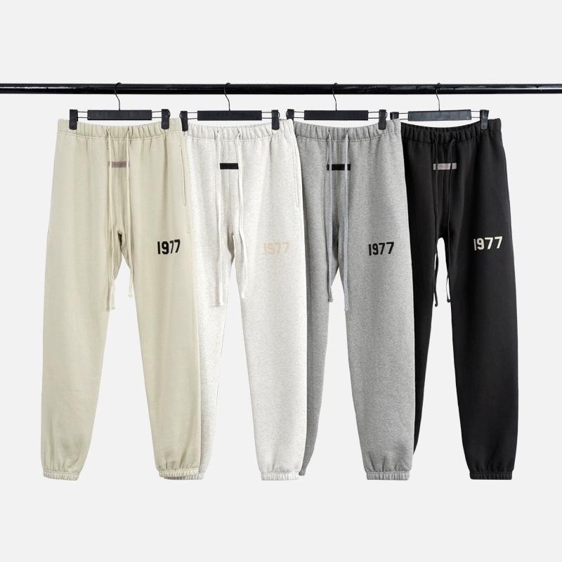 ESSENTIALS 1977 FOG Модные уличные свободные повседневные спортивные брюки с плюшем