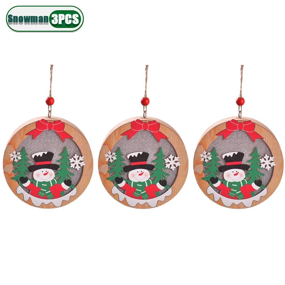 Christmas Decoration LED Illuminated Christmas Tree Hanging Santa Claus Snowman Deer Night Lights Christmas Decoration Hanging