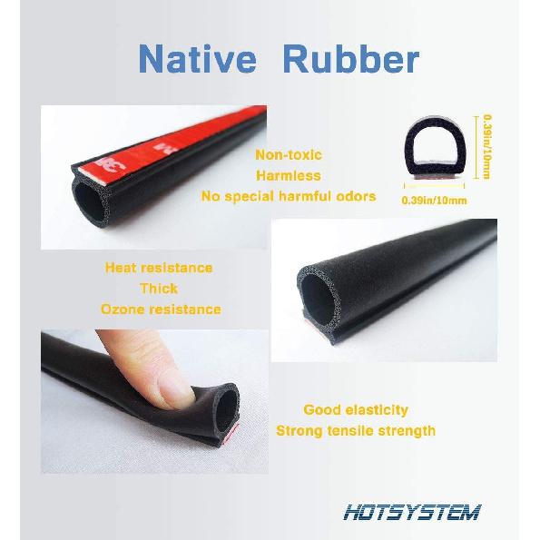 D-образный резиновый уплотнитель двери Уплотнитель 3M Самоклеящийся Полый Для Автомобиля Грузовика Мотора Крышка Двери Багажник (Черный, 26,25 футов)