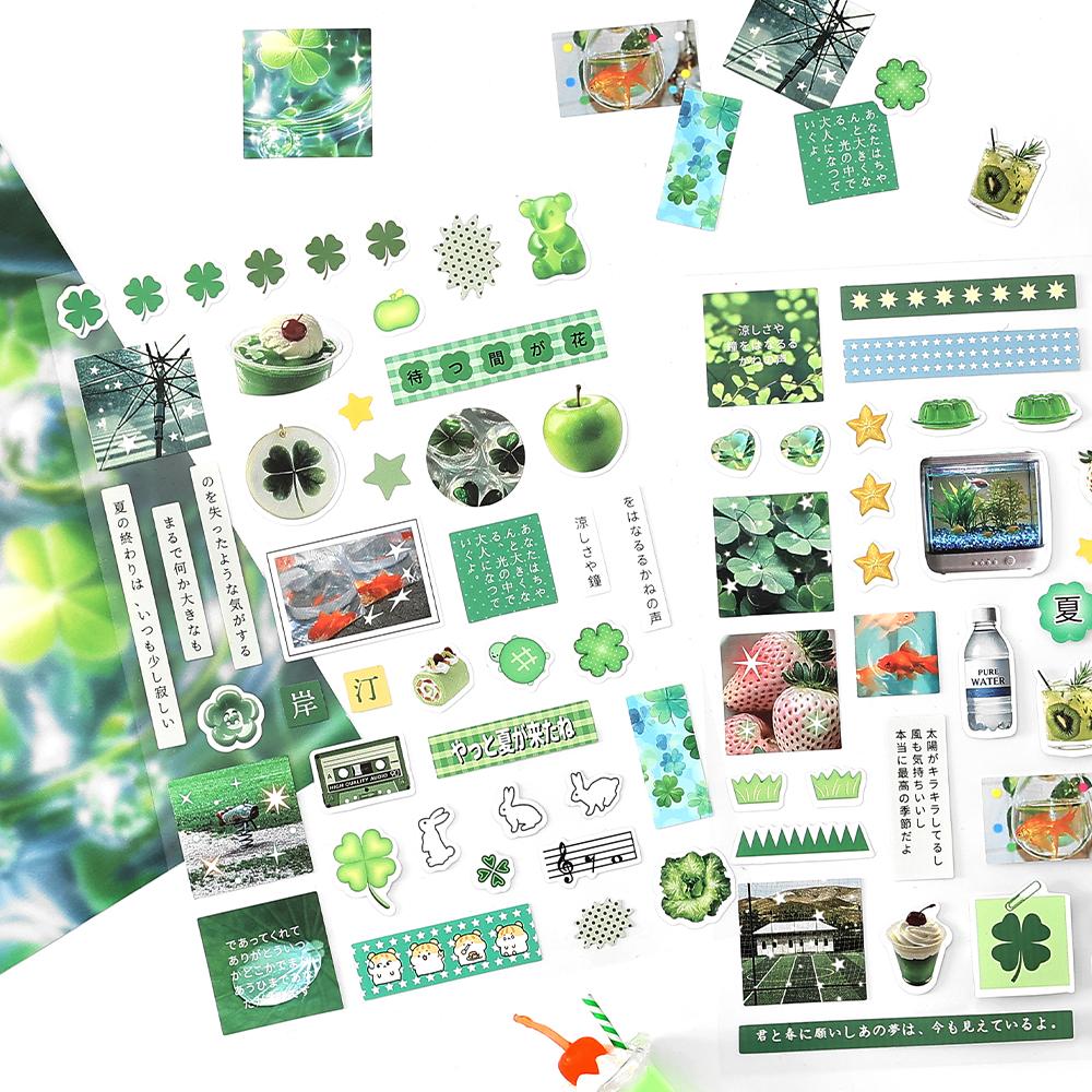 2 листа Y2K Gen Z Каваи Интернет Японские Воспоминания о детстве Вырезанная Клейкая Наклейка Журнал Коллаж Декорация Дневник