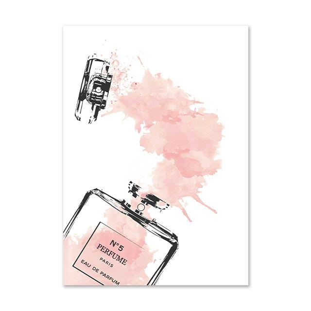 Скандинавские розовые модные настенные постеры, флакон духов, холст, картина, губы, настенное искусство, современный цветочный принт, фотографии, декор для спальни для девочек