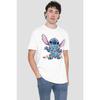 Lilo & Stitch Mens Christmas Lights Sketch T-Shirt