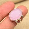 Великолепный розовый халцедон, драгоценный камень, ювелирные изделия ручной работы, кольцо из стерлингового серебра 925 пробы, подарок для женщин