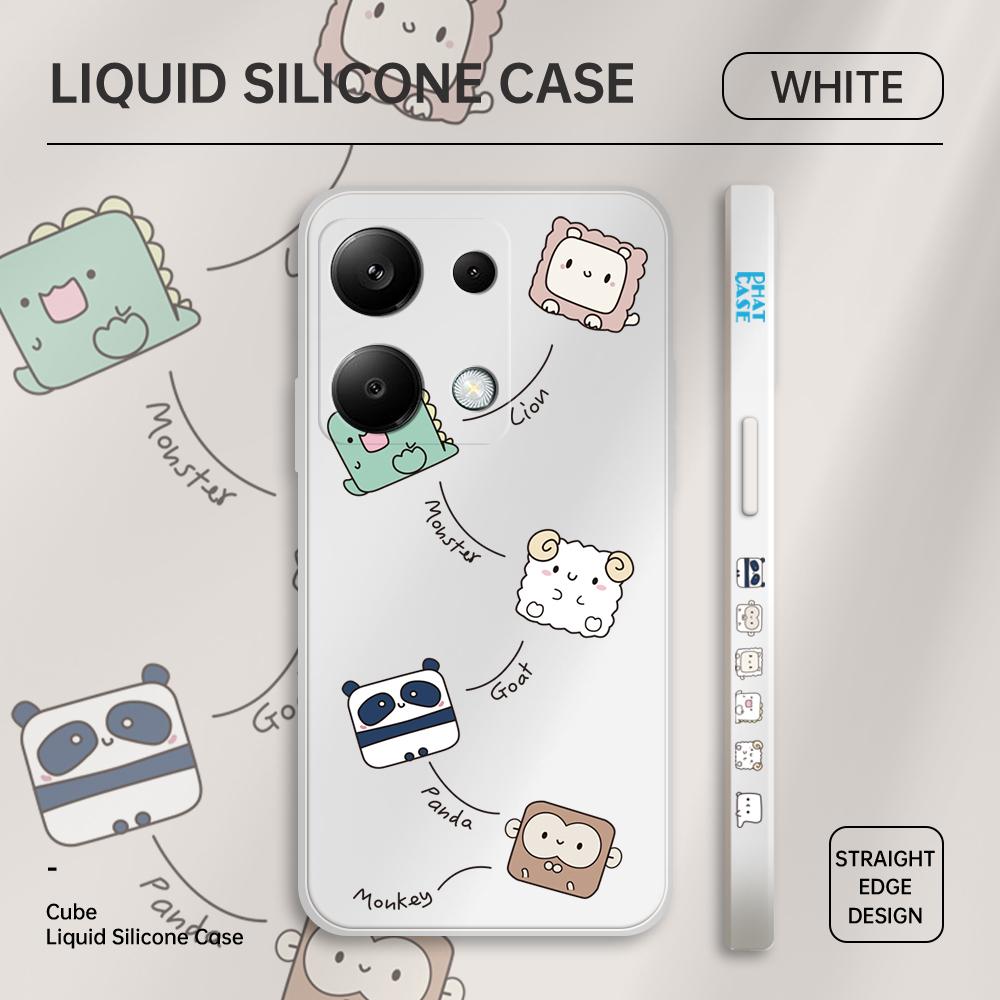 Чехол для телефона с мультяшным красочным узором, квадратный, жидкий, силикон, TPU, полное покрытие камеры, противоударный защитный чехол для Xiaomi Redmi iPhone