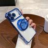 Противоударный чехол для iPhone 17 для Apple 16 Promax Металлическая подставка 15 Подушка безопасности на четырех углах 14 Защитная крышка