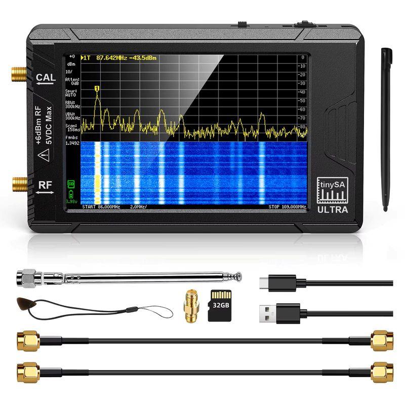 TinySA Ultra - 4 Inch Handheld Spectrum Analyzer 100kHz-5.3GHz RF Signal Generator With 32GB Card Type-C Portable RF Analyzer