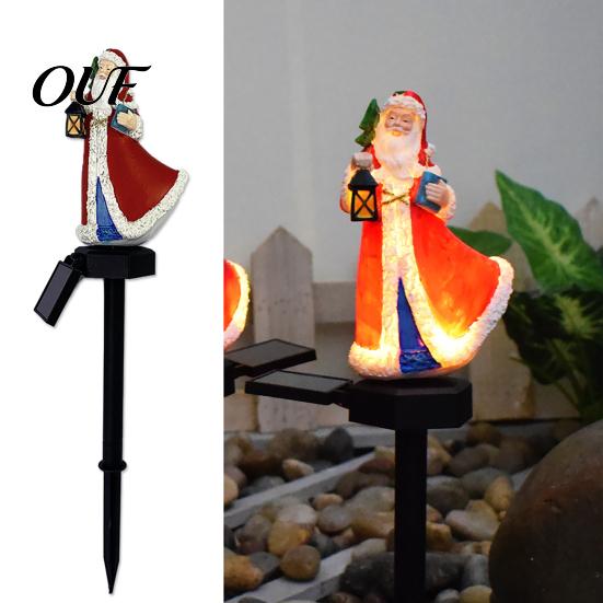 Weather Resistant Garden Night Lights Christmas Solar Stake Lights, Santa Claus Figurine Lamp, Waterproof Outdoor Holiday Lighting for Landscape Light