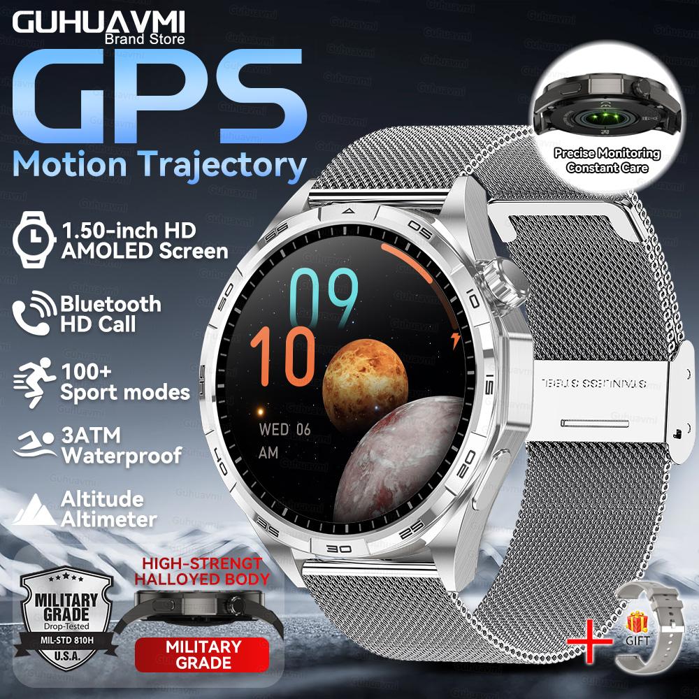 Новые Умные Часы 6 Pro для Активного Отдыха и Спорта для Мужчин Bluetooth Звонки GPS Трек Высота Давление Пульс Здоровье Умные Часы