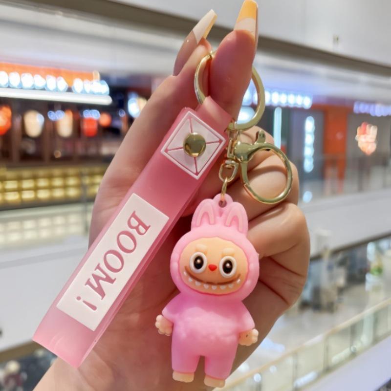 Брелок с изображением мультяшного барашка Лабу: Милая силиконовая кукла-сумка Labubu