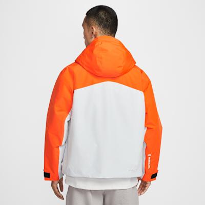 Мужские пуховики Nike ACG Мужские Безопасный оранжевый/Ярко-фиолетовый/Университетский серый/Горный белый с капюшоном