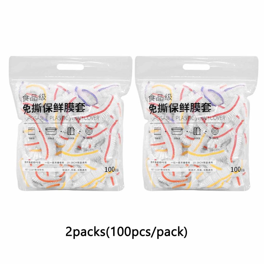2 упаковки Утолщенная пищевая ПЭ одноразовая пластиковая пленка Эластичная пылезащитная крышка Шапочка для душа Универсальная