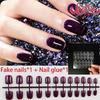 Fake Nails, Short Round, No Glue, 24 Pieces