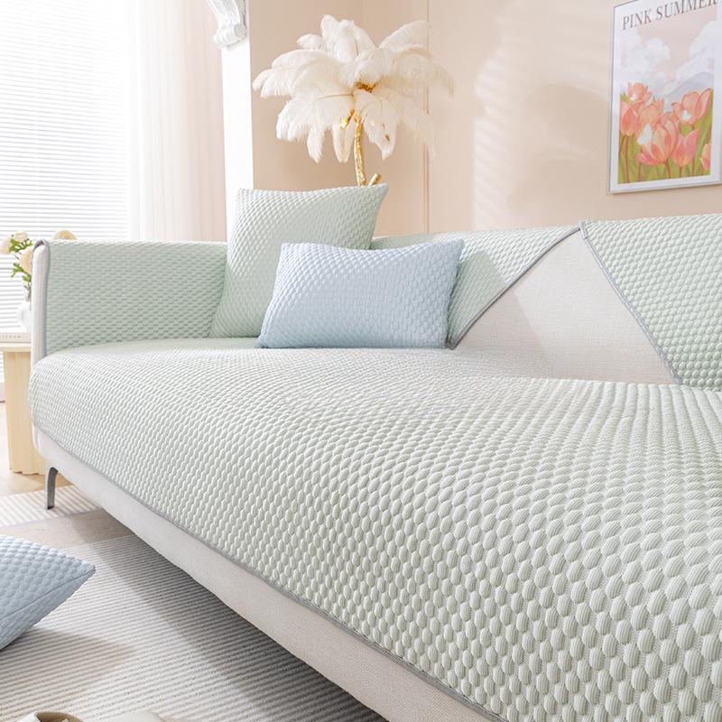 Summer Ice Silk Sofa Cushion Non-Slip Cover Cover Simple Cover Cloth Technology Cool Feeling Seat Cushion for Summer Sofa Cover