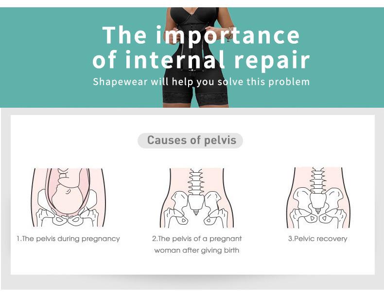 European & American Mesh Abdomen Control Bodysuit - Adjustable Postpartum Shaping Cincher for Women