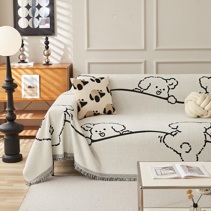BEPAN 1PC Sofa Towel Cartoon Sofa Cover Nordic Simple Modern Four-season  Chenille All-inclusive Blanket