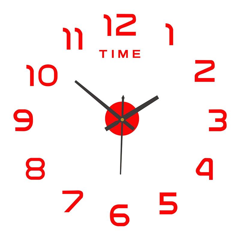 Часы для украшения спальни, большие настенные часы 2D, гостиная, большой сад, акриловое зеркало, наклейка, украшение, искусство, декор, часы, цифровые