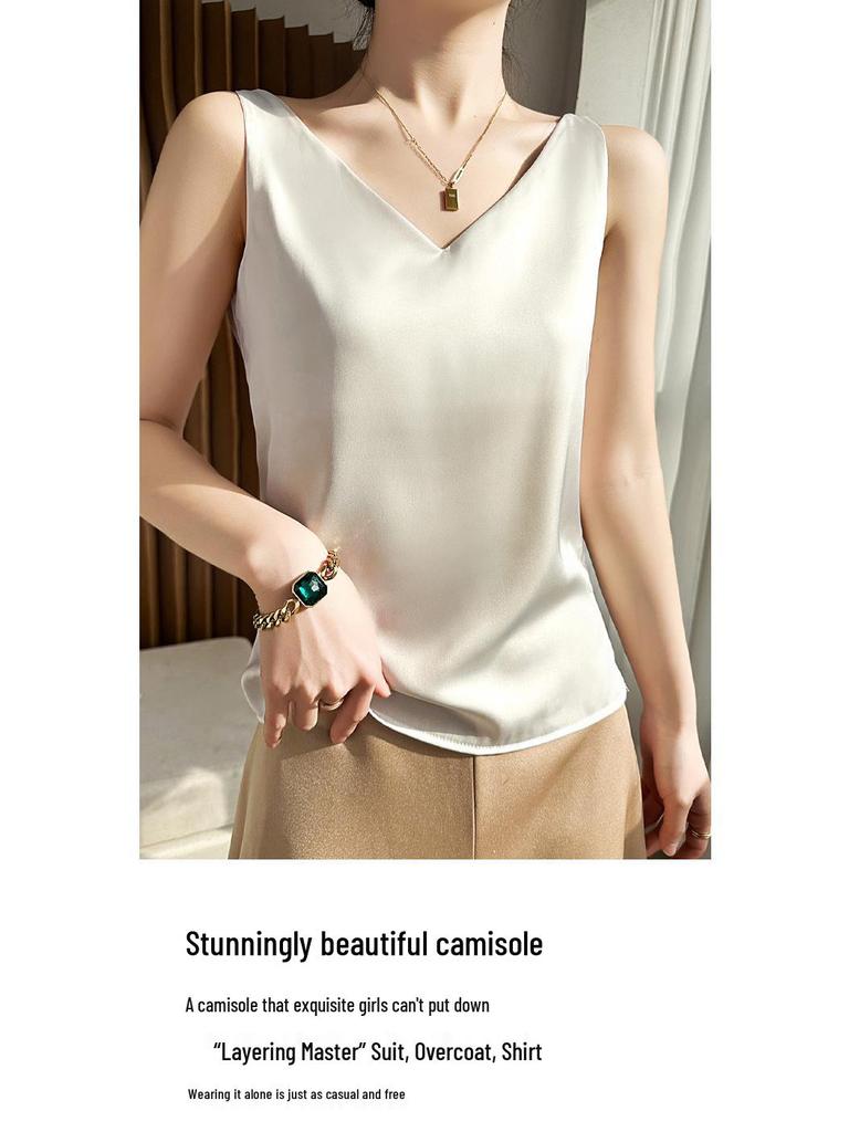 Шелковистая майка с перекрещенной спинкой - Женское летнее нижнее белье и верхняя одежда