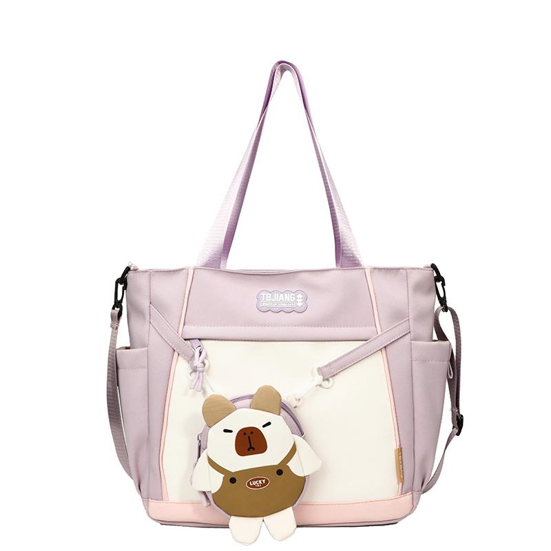 Сумка-тоут Color Block Student Crossbody Bag Большая вместительная сумка на плечо