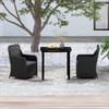 VidaXL Garden Dining Set with Cushions 3 Pcs Black, 38.14 Kg