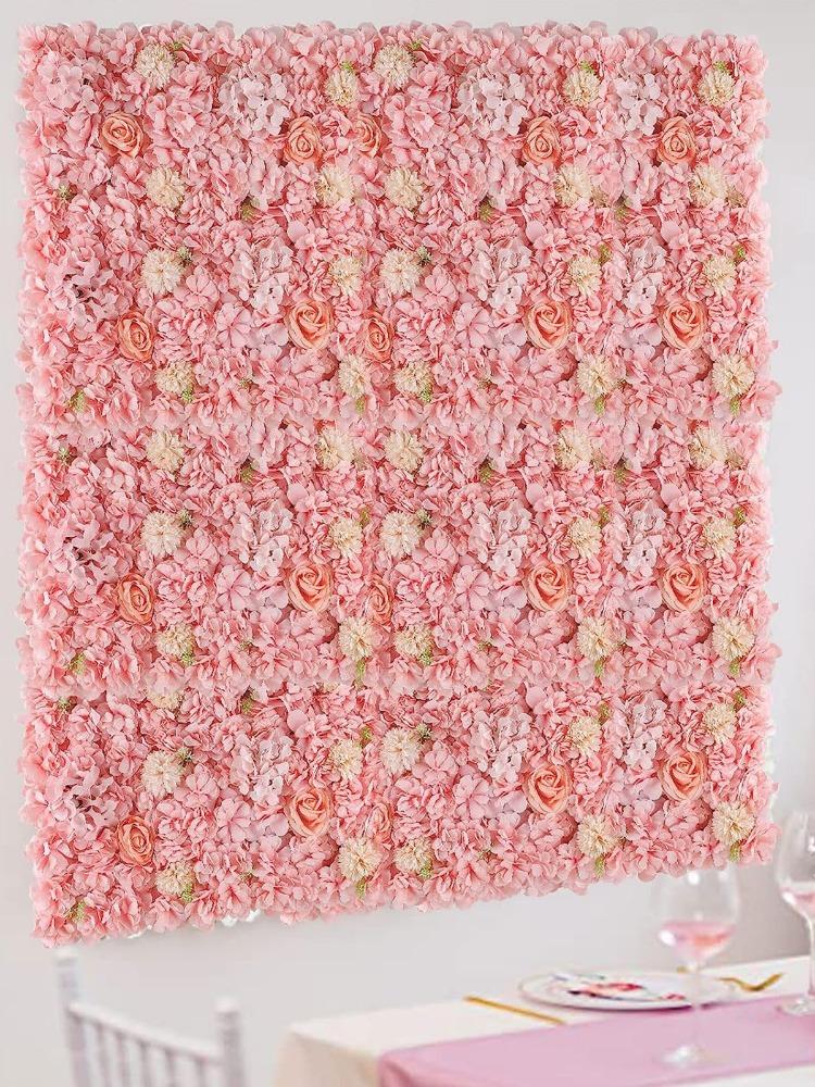 1 шт. 35x35 см Цветочная стена Искусственная Цветочная настенная панель Декоративная искусственная шелковая роза Гортензия Цветочные панели для фотофона Декор для дома, свадьбы, вечеринки
