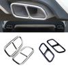For Mercedes Benz W117 CLA 2013-2016 Titanium Black / Silver Car Tail Throat Exhaust Pipe Muffler Tip Cover Trims 2Pcs/Sets