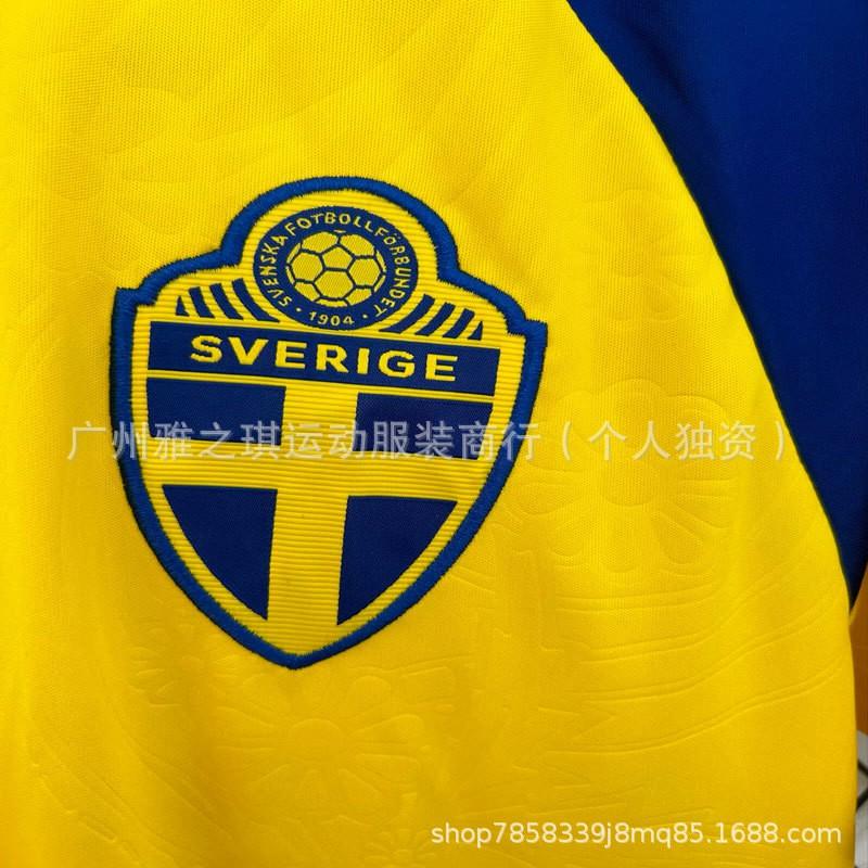 Mens Short Sleeve Soccer Jersey Sweden National Team Home Away Kit Isak 9 Zsolt 17 Training Football Shirt