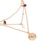Women's Necklace Retro Style Disc 3-layer Geometric Cactus Colored Gemstone Necklace