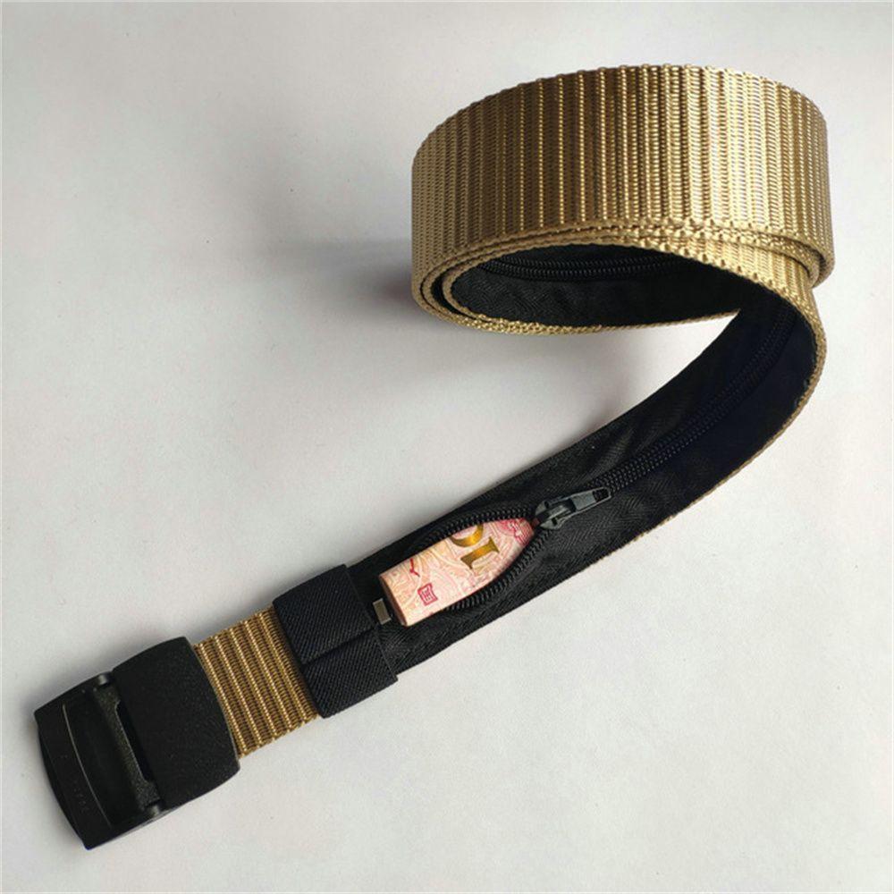 Security Secret Pocket Hiding Money Canvas Zipper Purse Money Belt Wallet Belt Waist Money Belt
