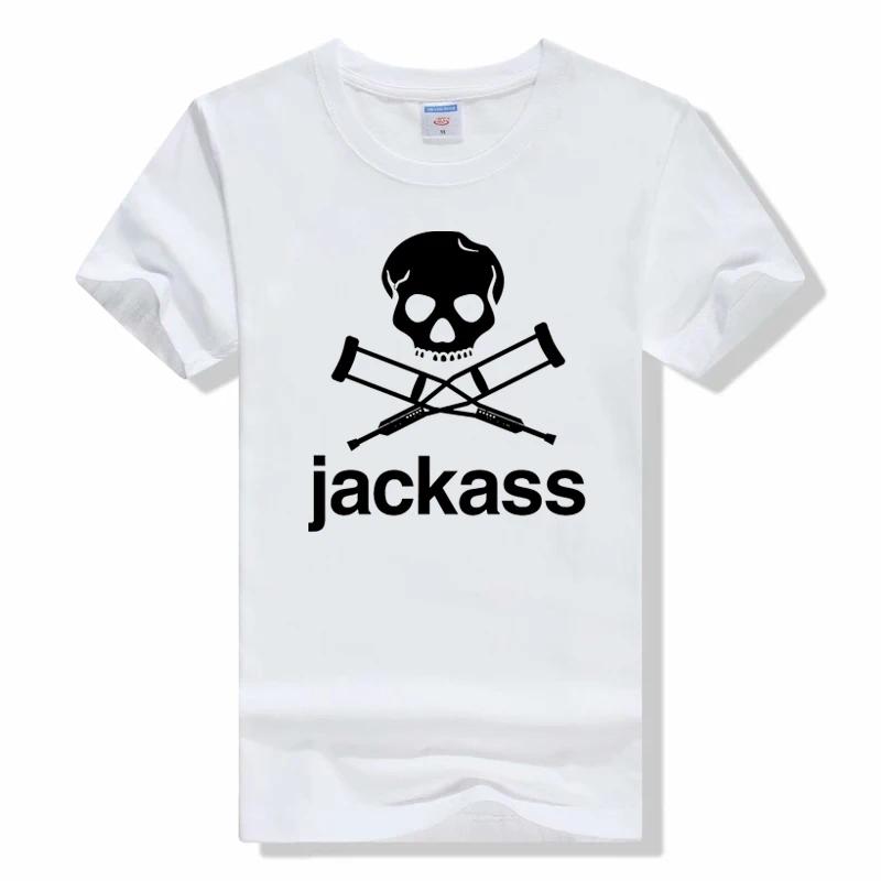 Mens Jackass Logo Graphic Printed Black T Shirts Fashion casual short sleeve tops t shirt Cotton o-neck tee