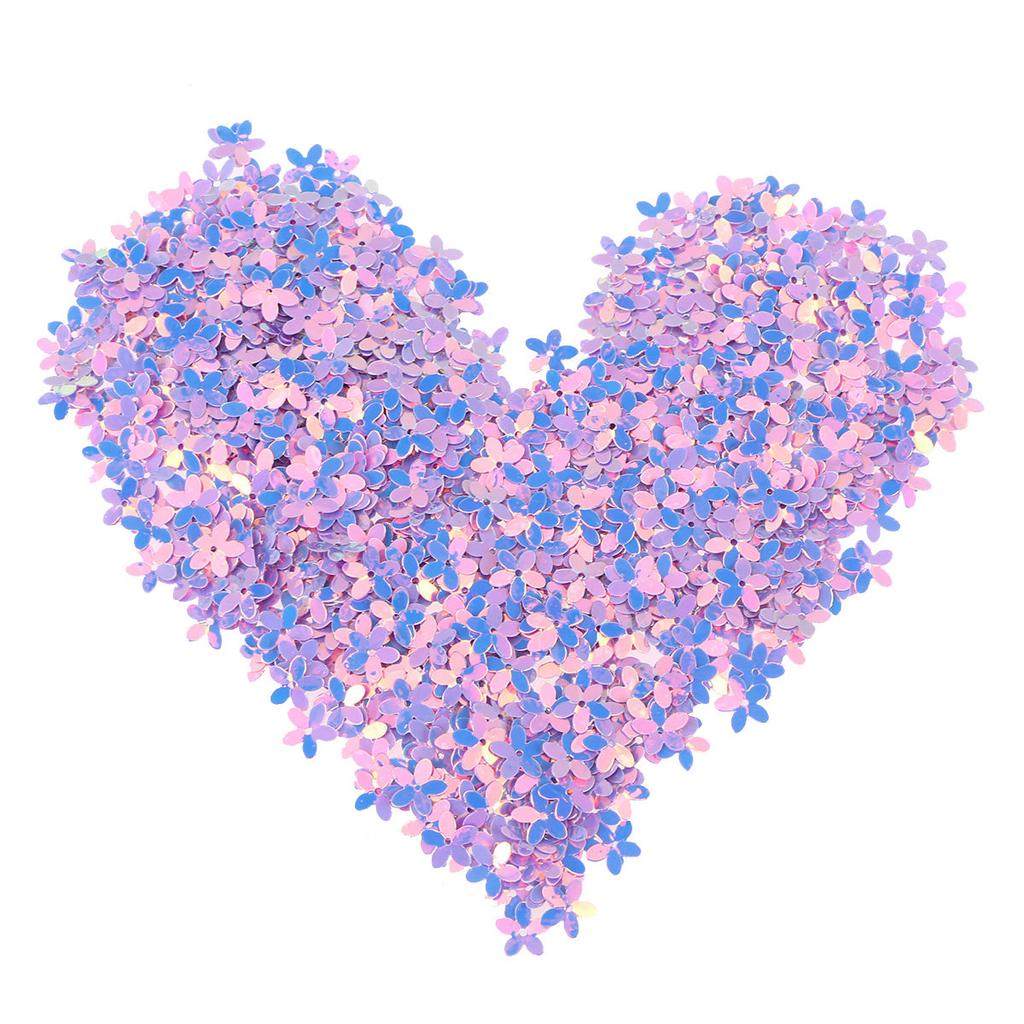 800Pcs Five-Petal Flower Sequins Bright Light Blue Color Decorative Clothes Patches for Hat Pants Coat Bags DIY Sewing