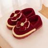 Autumn and Winter Wedding Cotton Slippers Red Pair Bag with Newlywed Couple Groom and Bride Dowry Festive Winter Wedding Shoes