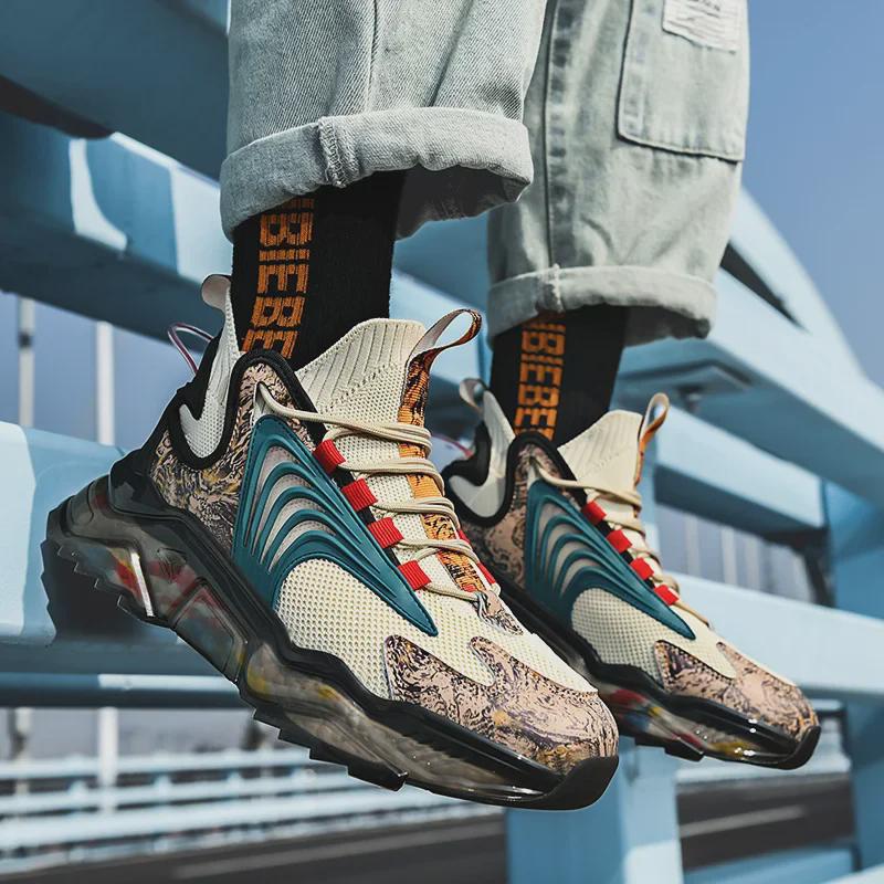 Мужская модная спортивная обувь - повседневные туфли для папы, увеличивающие рост, новые носки из-за рубежа, в наличии большие размеры