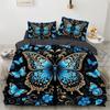 Комплекты постельного белья 3d Пододеяльник Комплект 23 шт DuvetQuiltComforter Комплекты постельного белья постельное белье Boho Damask Garden Blue butterfly