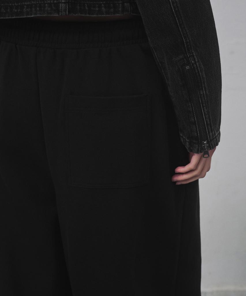 MUSINSA STANDARD WOMAN Женские брюки-джоггеры с объемными штанинами из двойного трикотажа [Черный]
