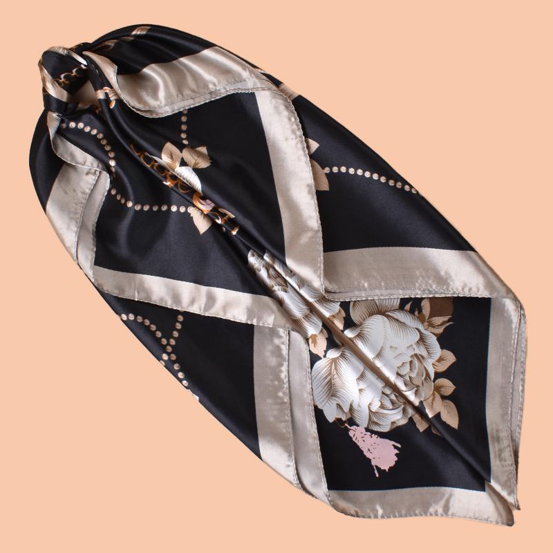 1PC Women's Summer Beach Accessory Fashion Satin Square Scarf 90*90inch Multi-use Headscarf Party Use Versatile Hair Towel