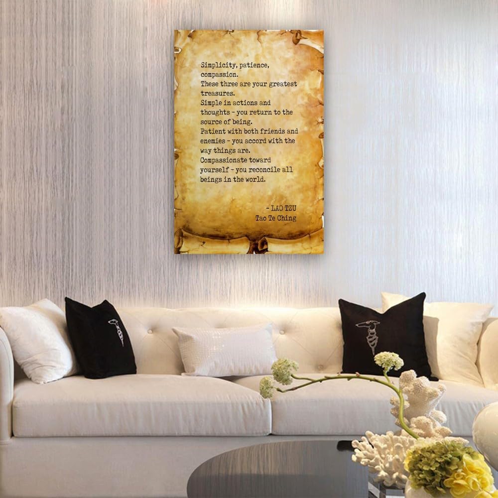 Гхарез Дао Дэ Цзин Постеры с изречениями Цитата Настенное искусство Винтажный Мотивационный Настенный декор для Украшения ванной комнаты Современные Картины Жикле-принты