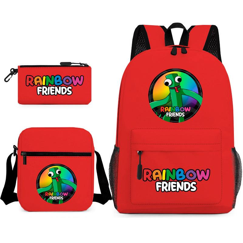 Рюкзак Rainbow Friends для игры Rainbow Friends, школьный рюкзак для начальной школы, набор из трех предметов