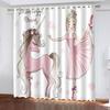 Pink Unicorn and Ballet Girl Window Curtains Living Room Kids' Bedroom Kitchen Curtain For Children Drapes Window Treatment