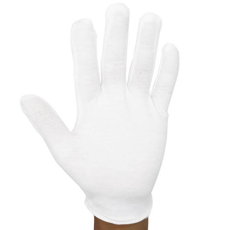 6 Pairs White Gloves Cotton Soft Thin Coin Jewelry Silver Inspection Work Gloves