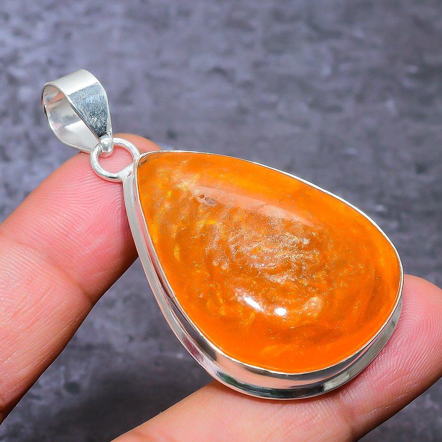 Кольцо из натурального балтийского янтаря, стерлингового серебра 925 пробы, размер 5,8 M2c49