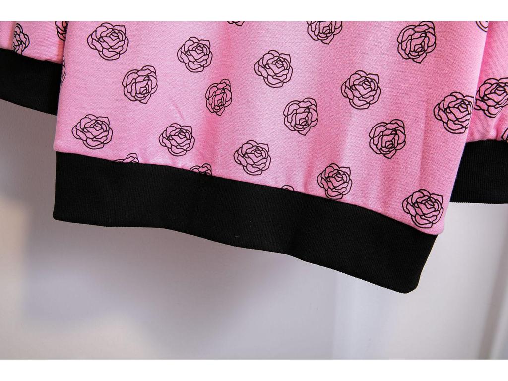 Свитшот оверсайз с круглым вырезом и принтом Микки в корейском стиле 2025 года - женский топ с длинным рукавом для весны и осени