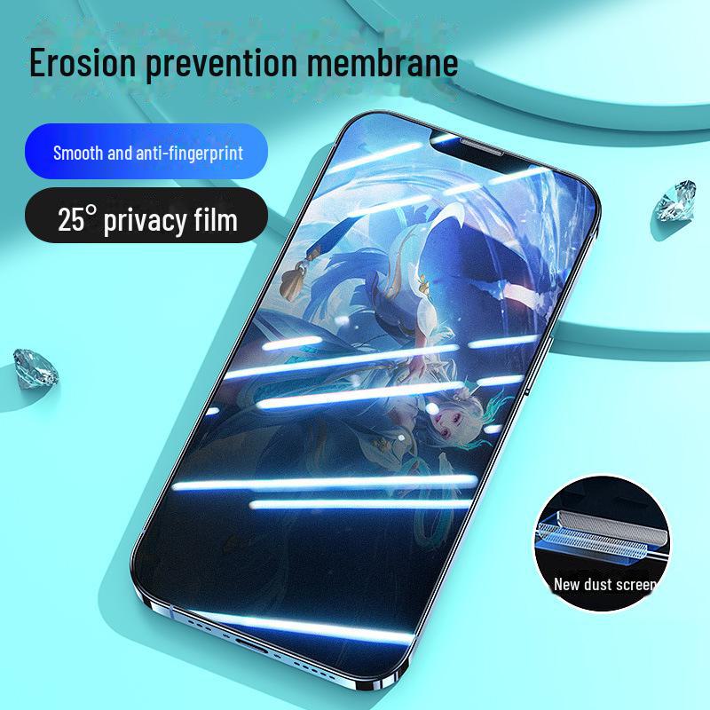 Матовое закаленное защитное стекло для iPhone 11, 13, 14 Pro Max и 15 с пылезащитной сеткой