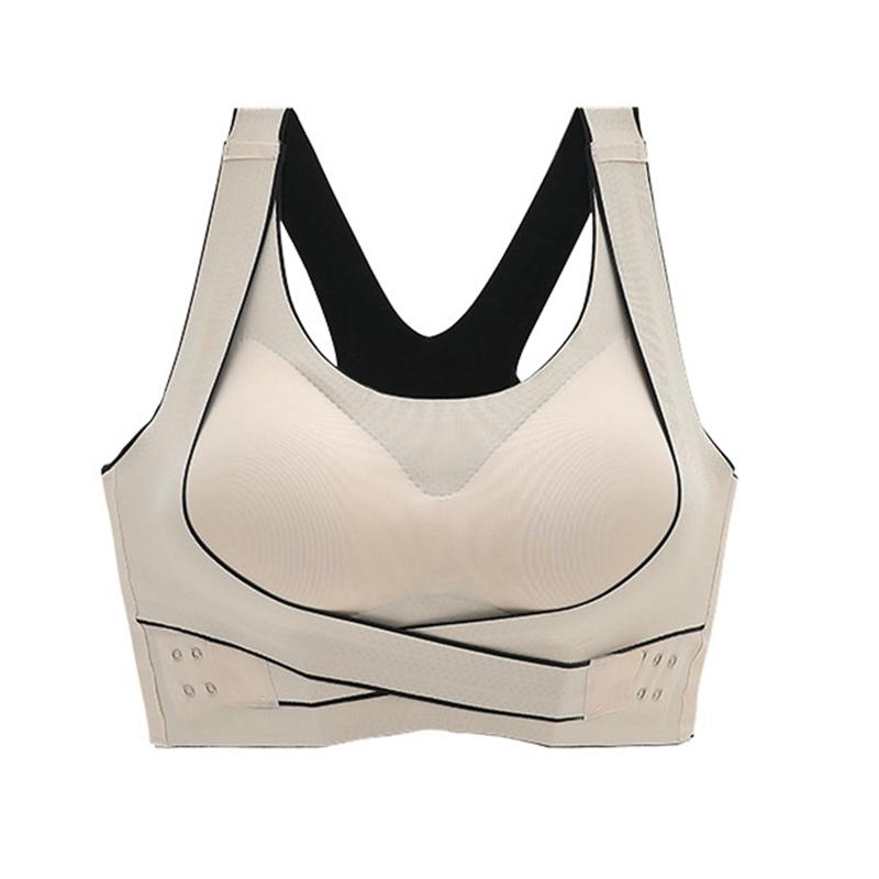 Женский невидимый передний крест с застежкой, противоударный спортивный бюстгальтер для йоги, красивый повседневный бюстгальтер без косточек для фитнеса с перекрестной застежкой сзади