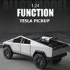 1:24 MINI AUTO Tesla Cybertruck Pickup Trailer Alloy Car Model Diecasts Metal Off-road Vehicles Truck Simulation Kids Toys Gift