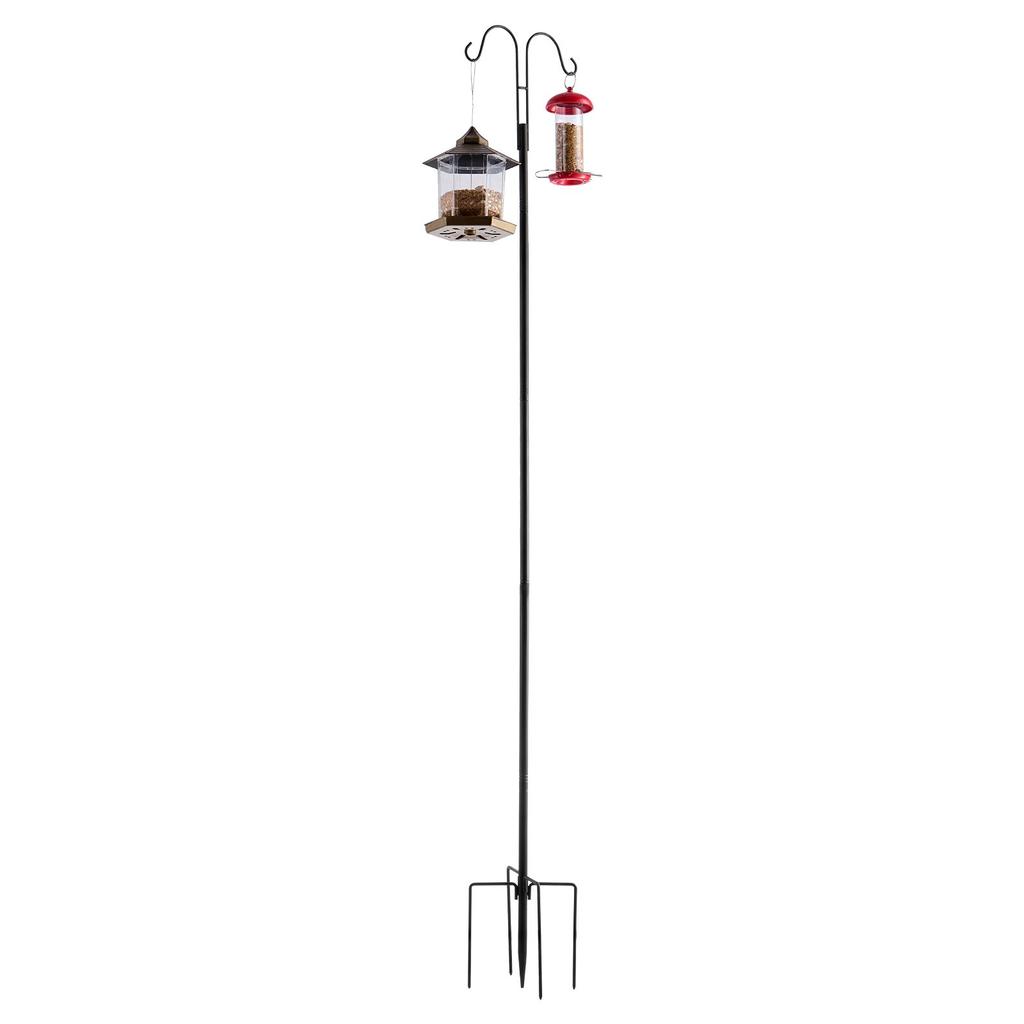 VEVOR Double Shepherds Hooks for Outdoor, 8 Pack 1950 mm Heavy Duty Bird Feeder Pole, 19 mm Thick Garden Hooks for Hanging Hummingbird Feeder