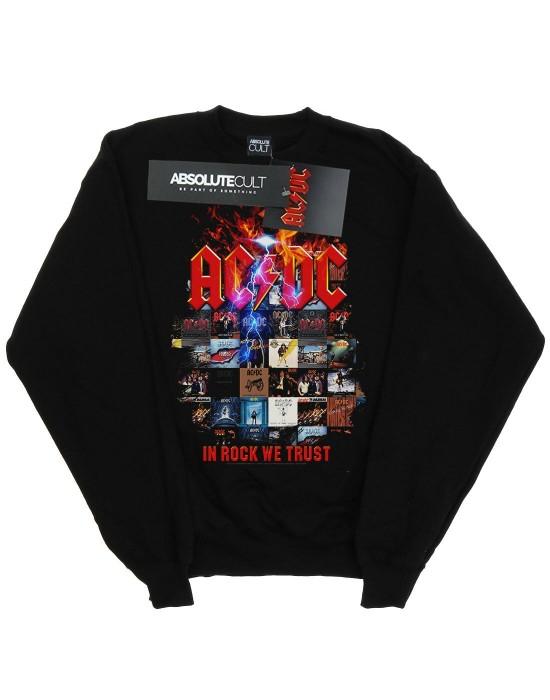 AC/DC Mens In Rock We Trust Album Cover Sweatshirt
