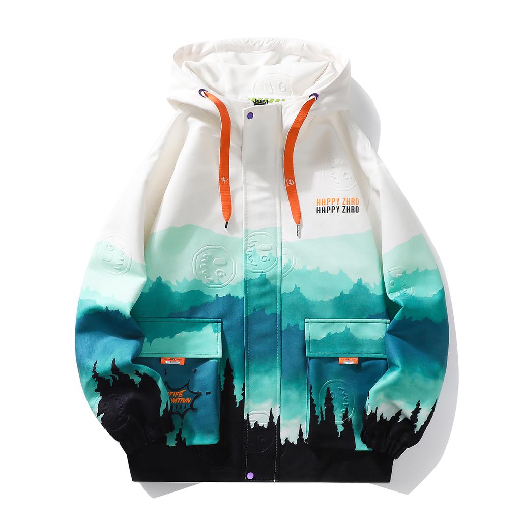 Мужская повседневная универсальная куртка с капюшоном, постепенная смена, весна и осень, свободная, большого размера, с завязками на талии, универсальная куртка