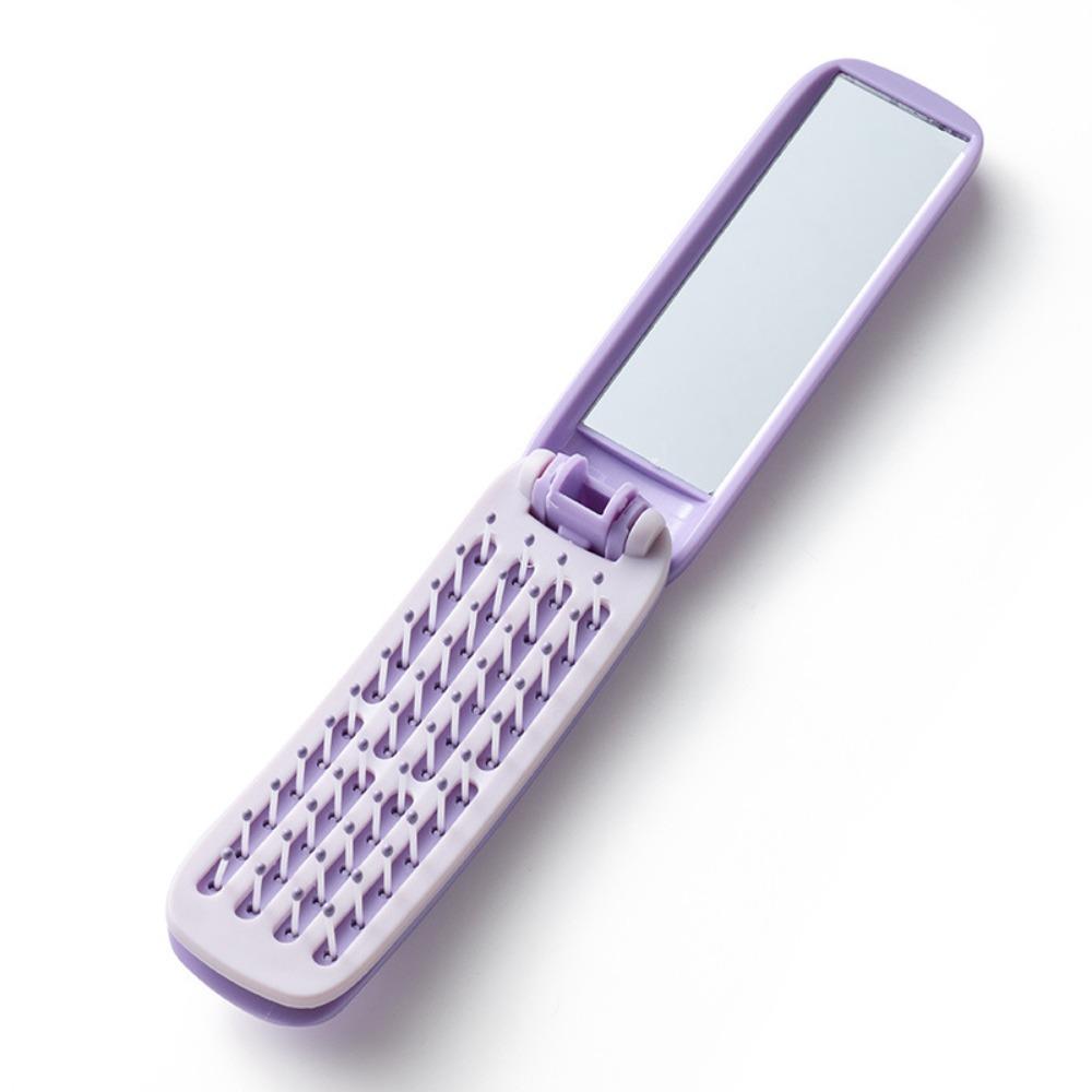 С зеркалом, складное карманное зеркало, расческа, самоочищающаяся мини-массажная щетка для волос для всех