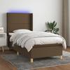 VidaXL Slat Bed Base with Mattress and LED, Upholstered Bed, Single Bed, Adult Bed for Interior Bedroom, 3138769